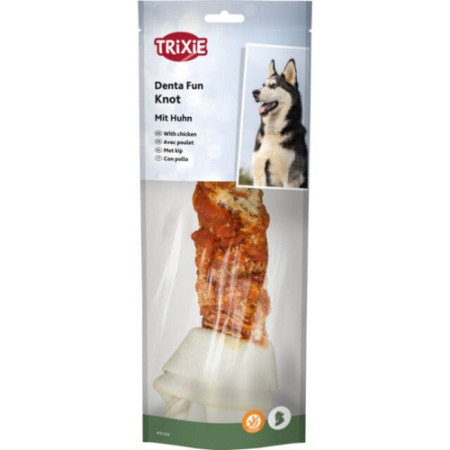 Ласощі Trixie Denta Fun для собак Кісточка для чищення зубів з куркою 25 см 220 г Ласощі Trixie Denta Fun для собак Кісточка для чищення зубів з куркою 25 см 220 г
