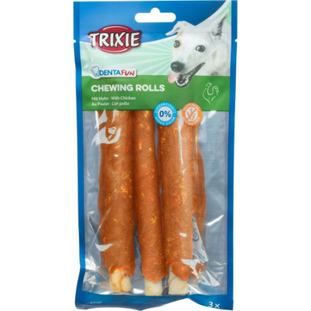 Ласощі Trixie Denta Fun Chewing Rolls для собак Палички для чищення зубів з куркою 17 см 140 г 3 шт Ласощі Trixie Denta Fun Chewing Rolls для собак Палички для чищення зубів з куркою 17 см 140 г 3 шт