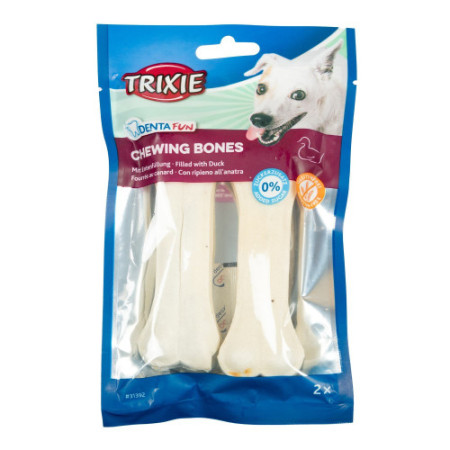 Ласощі Trixie Denta Fun Duck Chewing Bones для собак Кісточка для чищення зубів з качкою 12 см 120 г/2 шт Ласощі Trixie Denta Fun Duck Chewing Bones для собак Кісточка для чищення зубів з качкою 12 см 120 г/2 шт