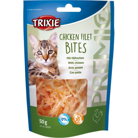 Ласощі Trixie Premio Chicken Filet Bites для котів сушене куряче філе 50 г Ласощі Trixie Premio Chicken Filet Bites для котів сушене куряче філе 50 г