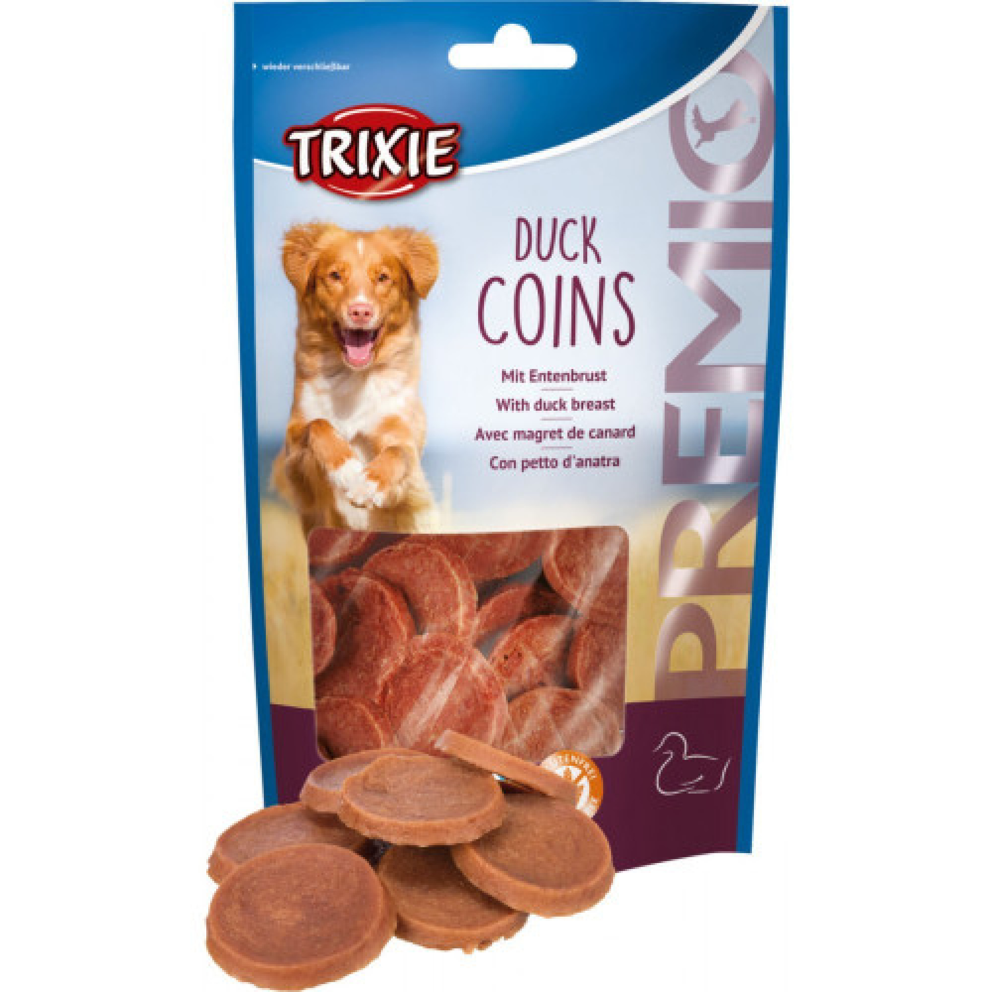 Лакомство Trixie Premio Duck Coins для собак монетки с уткой 80 г