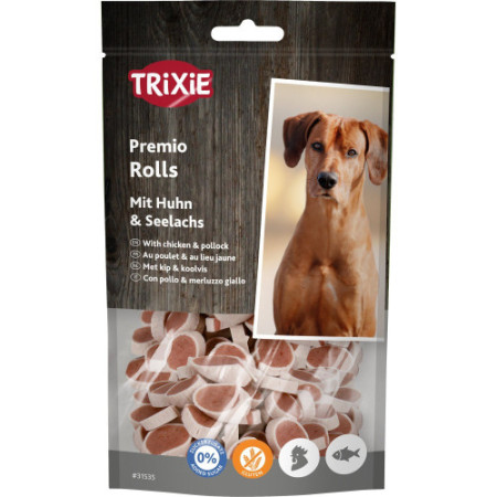 Ласощі Trixie Premio Fish Chicken Rolls для собак роли з куркою та лососем 75 г Ласощі Trixie Premio Fish Chicken Rolls для собак роли з куркою та лососем 75 г