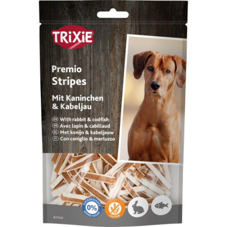 Ласощі Trixie Premio Fish Rabbit Stripes для собак снеки з рибою та кроликом 100 г Ласощі Trixie Premio Fish Rabbit Stripes для собак снеки з рибою та кроликом 100 г