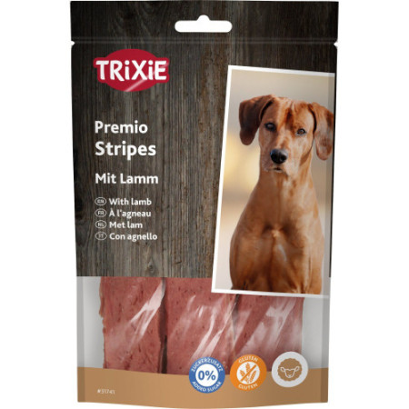 Ласощі Trixie Premio Lamb Stripes для собак полоски з ягням 100 г Ласощі Trixie Premio Lamb Stripes для собак полоски з ягням 100 г