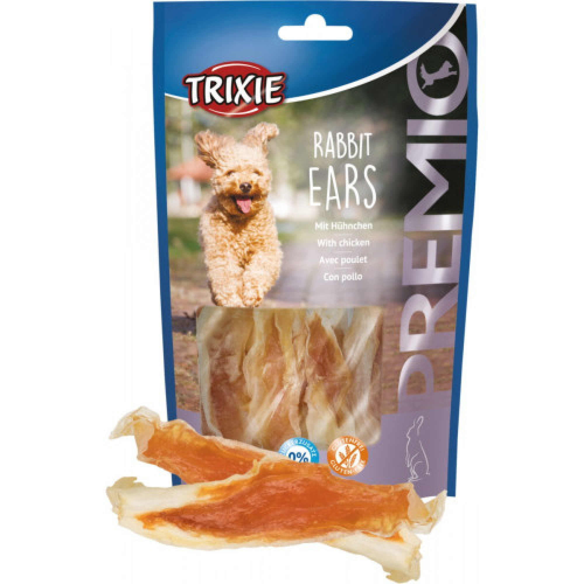 Лакомство Trixie Premio Rabbit Ears для собак ушки кролика и филе курицы 80 г