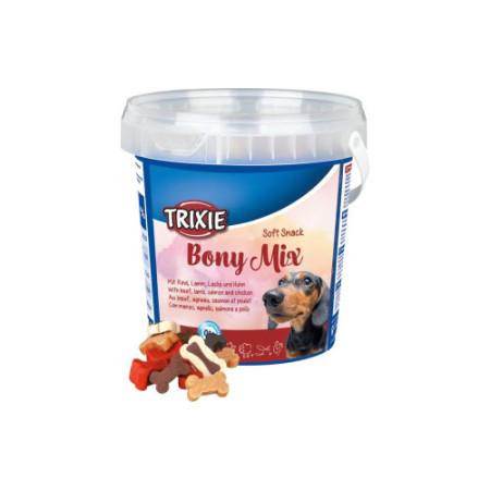 Ласощі Trixie Soft Snack Bony Mix для собак з яловичиною ягням лососем та куркою 500 г Ласощі Trixie Soft Snack Bony Mix для собак з яловичиною ягням лососем та куркою 500 г