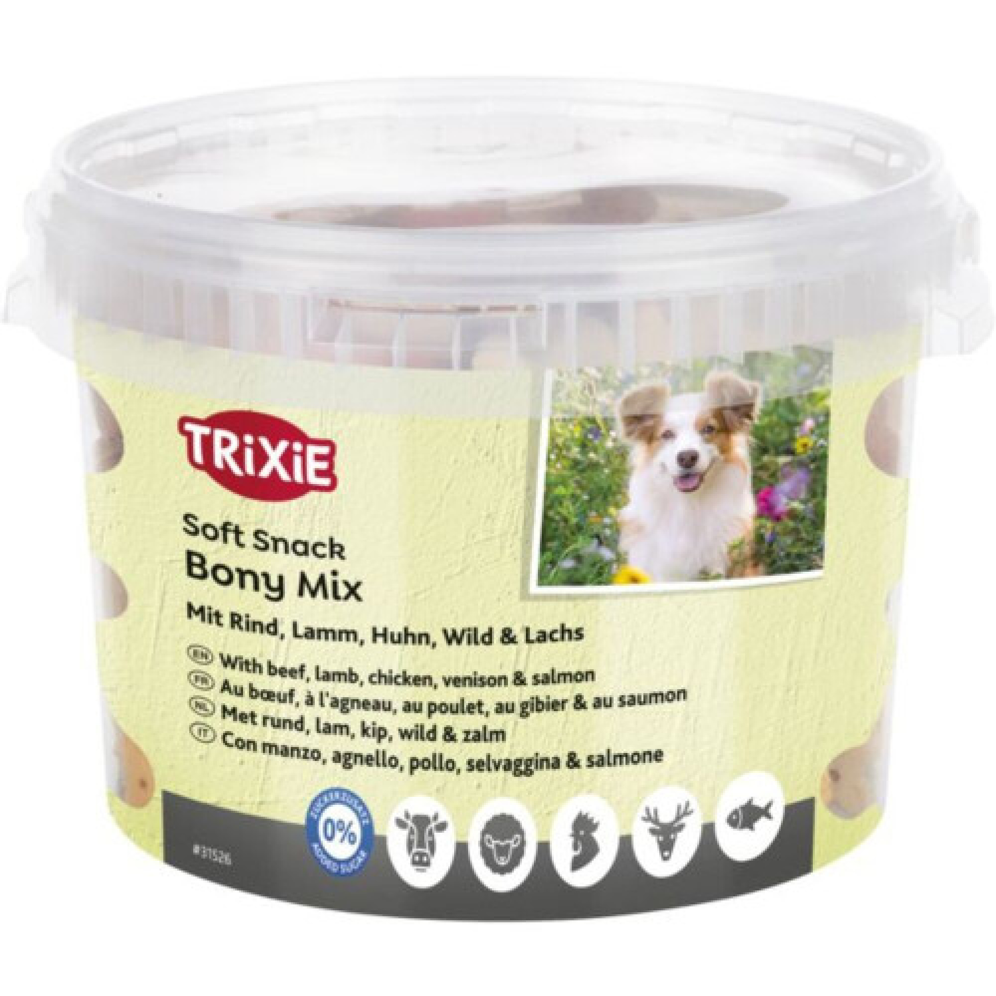 Лакомство Trixie Soft Snack Bony Mix XXL для собак ассорти ведро пластик 1800 г