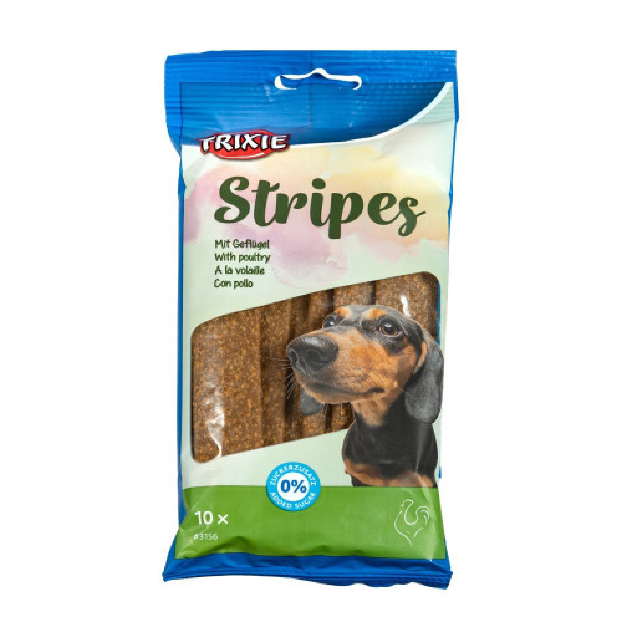 Лакомство Trixie Stripes для собак полоски с мясом домашней птицы 100 г