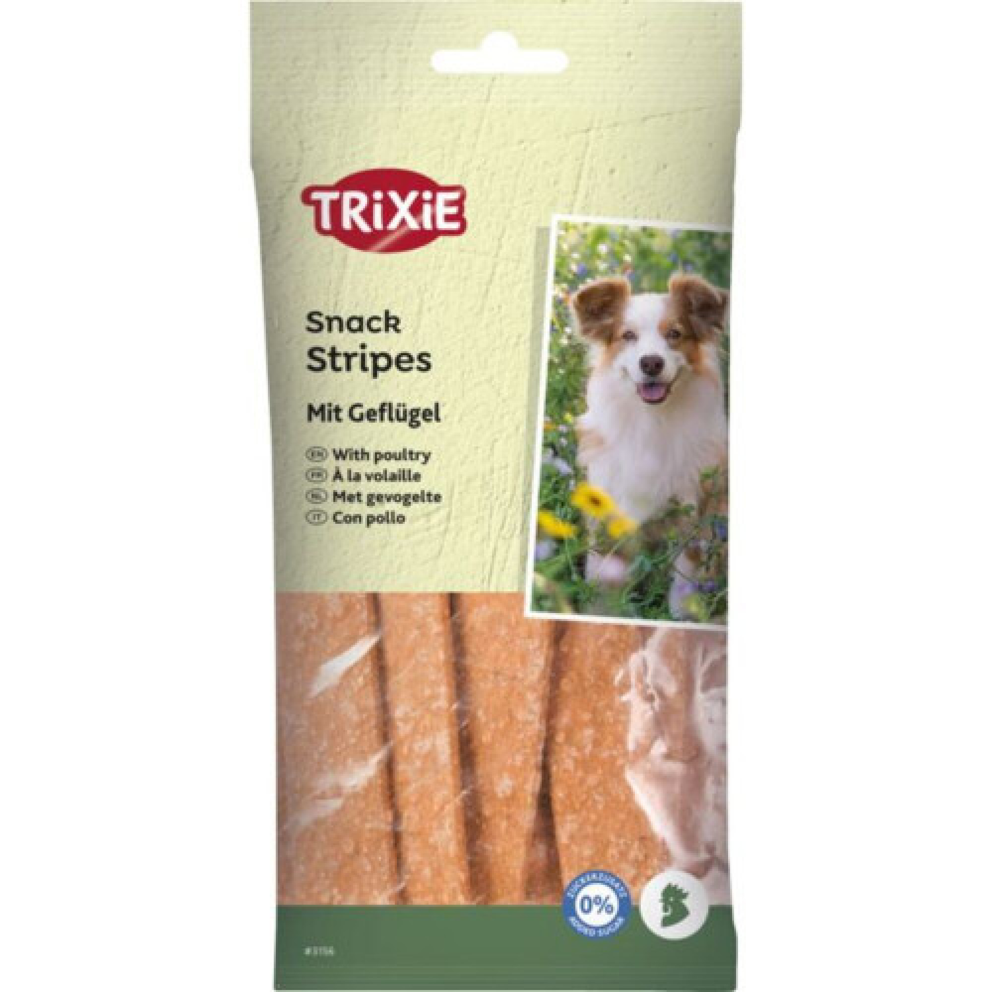 Лакомство Trixie Stripes для собак полоски с мясом домашней птицы 100 г