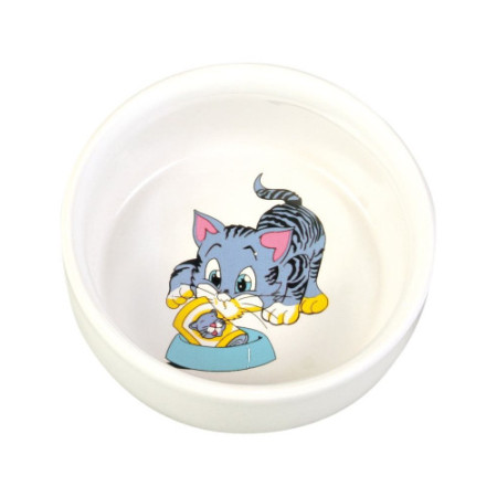 Миска Trixie для котів з котиком керамічна 11 см 300 мл Миска Trixie для котів з котиком керамічна 11 см 300 мл