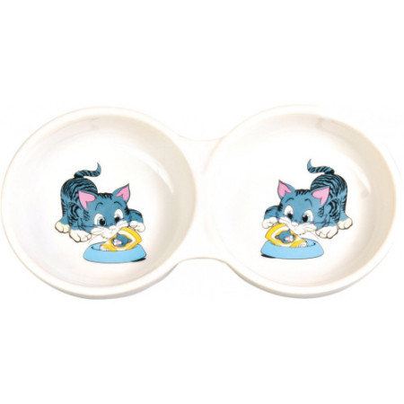 Миска Trixie для котів подвійна керамічна 2/150 мл d-11 см Миска Trixie для котів подвійна керамічна 2/150 мл d-11 см