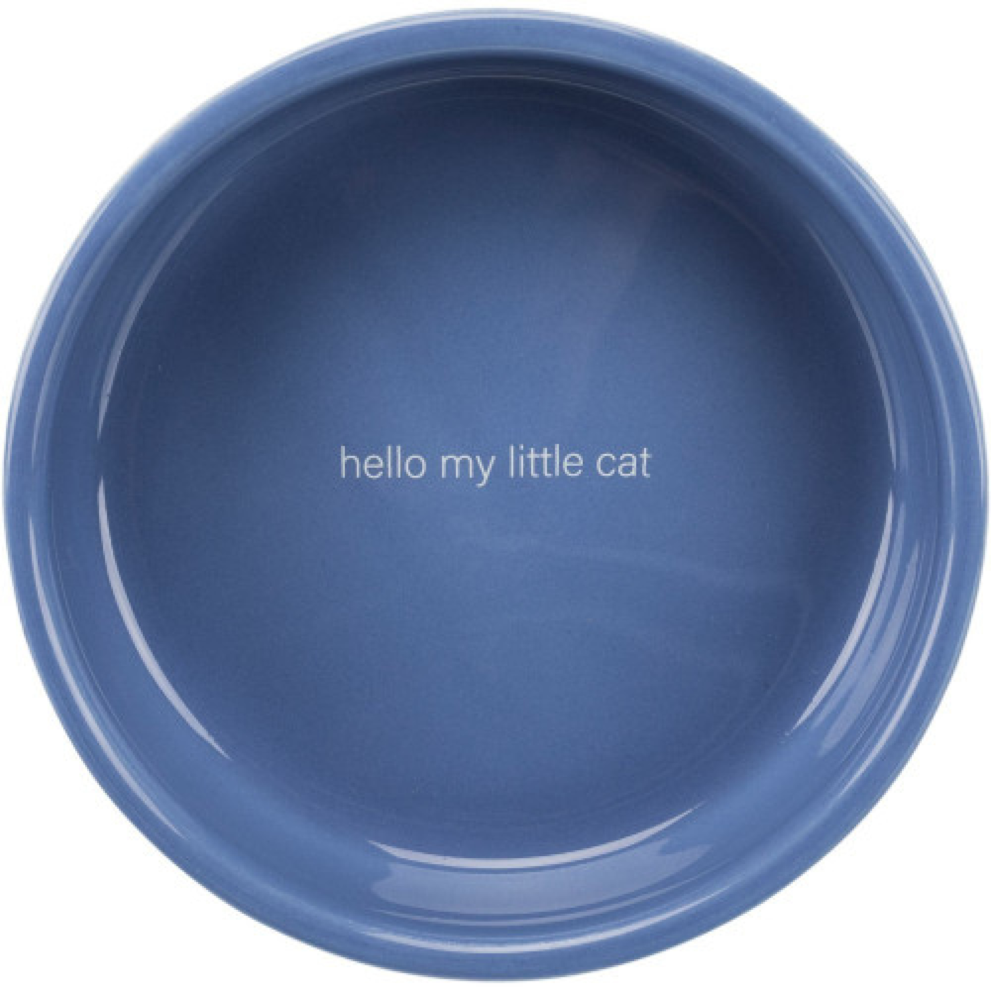 Миска Trixie для кошек короткомордых пород Hello my little cat синяя/белая керамическая 15 см 300 мл