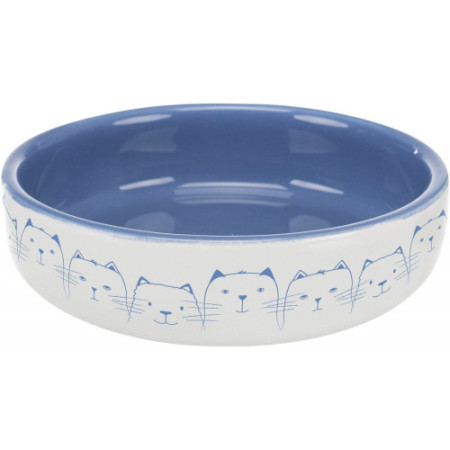 Миска Trixie для котів короткомордих порід Hello my little cat синя/біла керамічна 15 см 300 мл Миска Trixie для котів короткомордих порід Hello my little cat синя/біла керамічна 15 см 300 мл