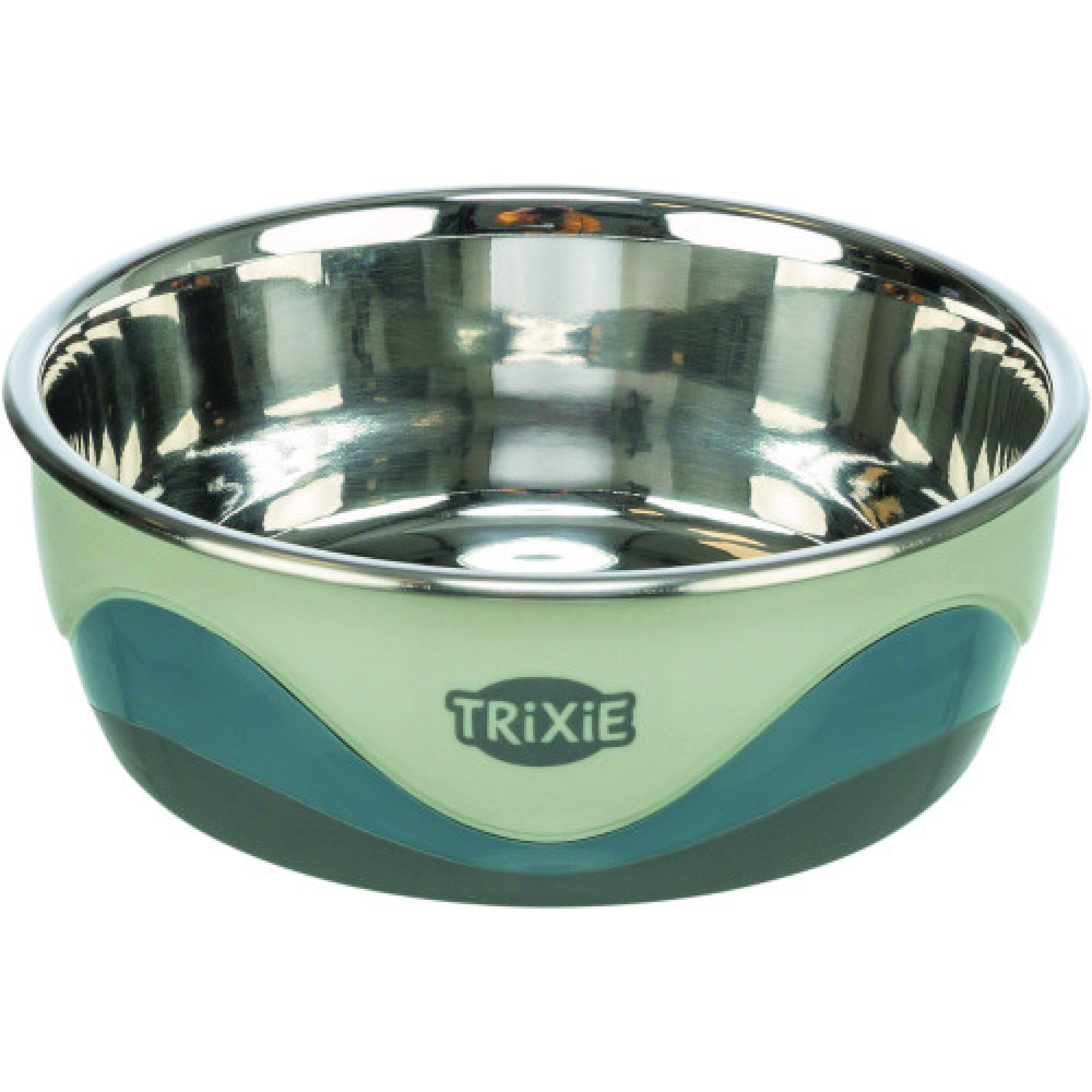 Миска Trixie для собак с силиконовыми вставками металлическая на резиновой основе 400 мл/14 см