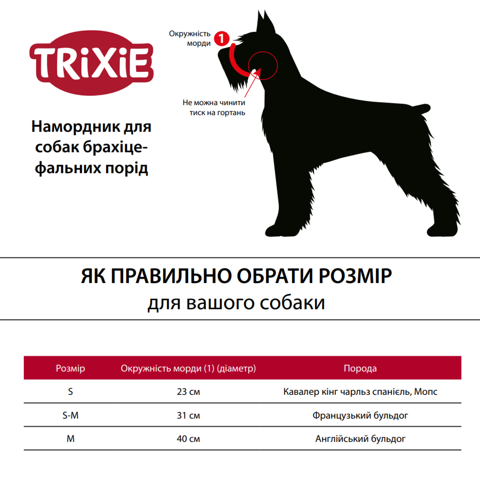 Намордник Trixie для собак короткомордых пород полиэстер S–M серый