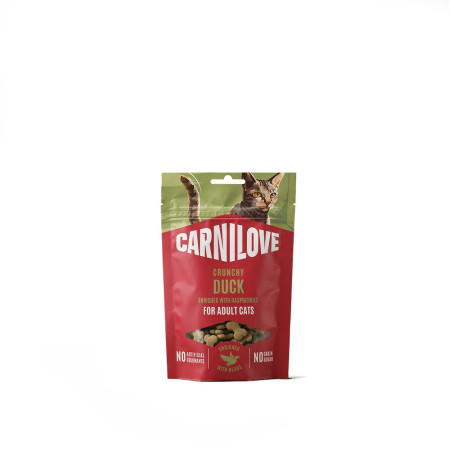 Лакомство Carnilove Crunchy Snack Duck with Raspberries для кошек хрустящие утка и малина 50 г