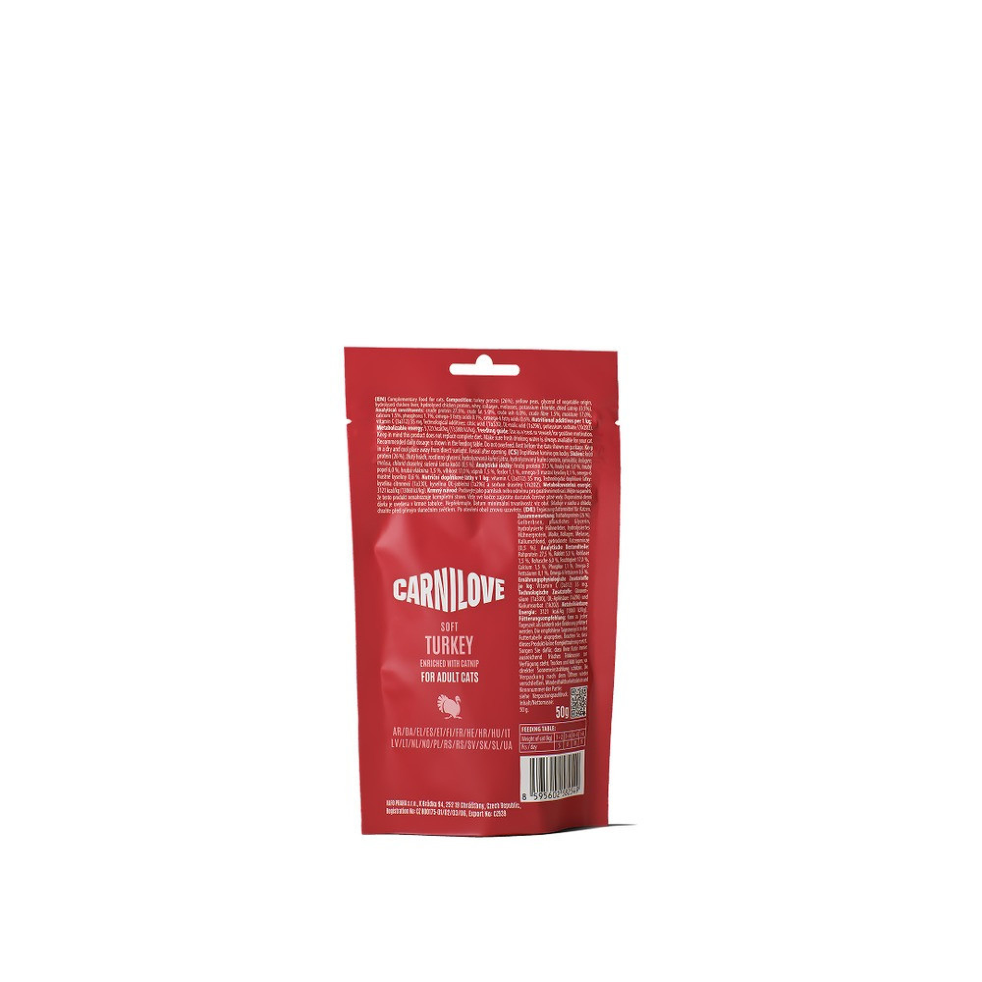 Лакомство Carnilove Soft Snack Turkey with Catnip для кошек мягкое индейка и кошачья мята 50 г
