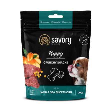 Хрусткі ласощі Savory Puppies Lamb and Sea Buckthorn для цуценят усіх порід для здорового росту з ягням та обліпихою 200 г Хрусткі ласощі Savory Puppies Lamb and Sea Buckthorn для цуценят усіх порід для здорового росту з ягням та обліпихою 200 г