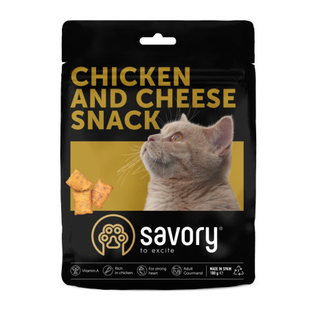Хрумкі ласощі Savory Cats Snacks Pillows Gourmand with Chicken & Cheese для дорослих вибагливих котів, подушечки з куркою та сиром, 180 г Хрумкі ласощі Savory Cats Snacks Pillows Gourmand with Chicken & Cheese для дорослих вибагливих котів, подушечки з куркою та сиром, 180 г
